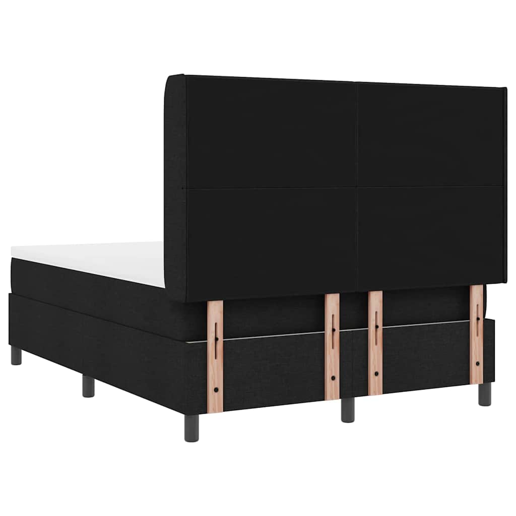 LED Box Spring Krevet s uzglavljem Crna 160 x 200 cm tkanina
