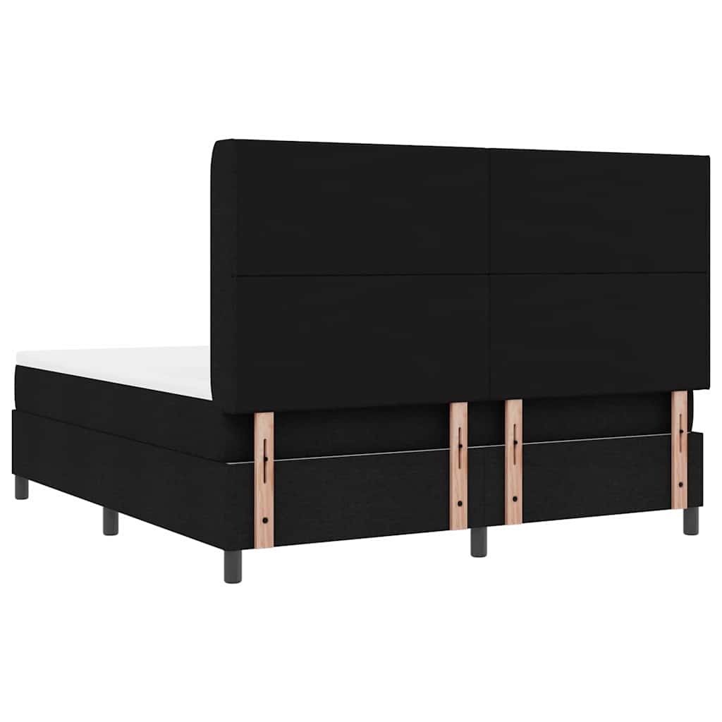 LED Box Spring Krevet s uzglavljem Crna 180 x 200 cm tkanina