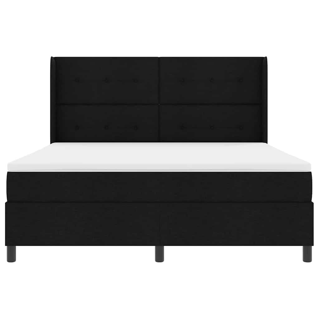 LED Box Spring Krevet s uzglavljem Crna 180 x 200 cm tkanina