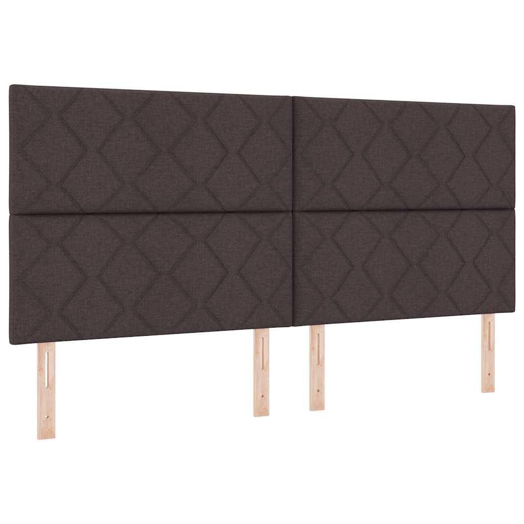 Krevet s opruga kutije s LED trakama Smeđa 200 x 200 cm tkanina