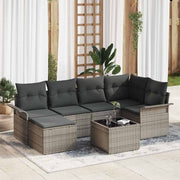 Sjedeća garnitura za vrt 7 kom. Siva poliratan 242,5 x 132,5 x 69 cm