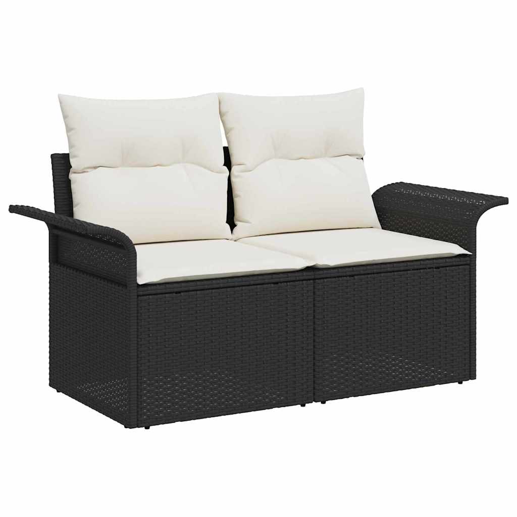 Sjedeća garnitura za vrt 8 kom. Crna Poli ratan 297,5 x 187,5 x 85 cm