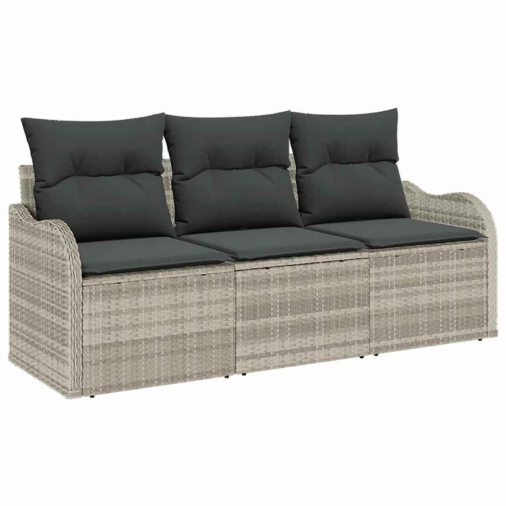 Sjedeća garnitura za vrt 3 kom. Svjetlosiva Poli ratan 176 x 62 x 85 cm