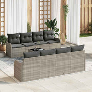 Sjedeća garnitura za vrt 9 kom. 8-Broj sjedala Svjetlosiva 231 x 62 x 85 cm