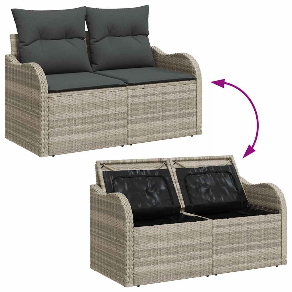 Sjedeća garnitura za vrt 5 kom. Siva poliratan Svjetlosiva 177,5 x 122,5 x 69 cm