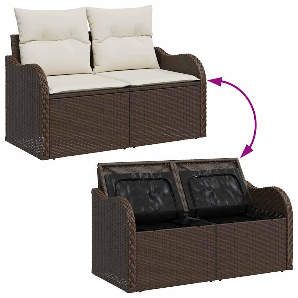 Sjedeća garnitura za vrt 5 kom. Smeđa poliratan 232,5 x 122,5 x 69 cm