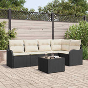 Sjedeća garnitura za vrt 6 kom. Crna poliratan 232,5 x 122,5 x 69 cm