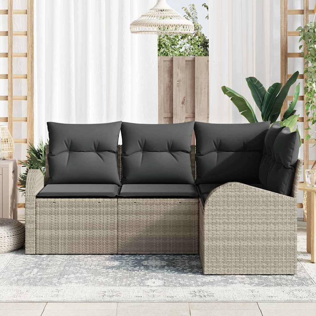 Sjedeća garnitura za vrt 4 kom. Svijetlo siva poliratan Svjetlosiva 179 x 124 x 85 cm