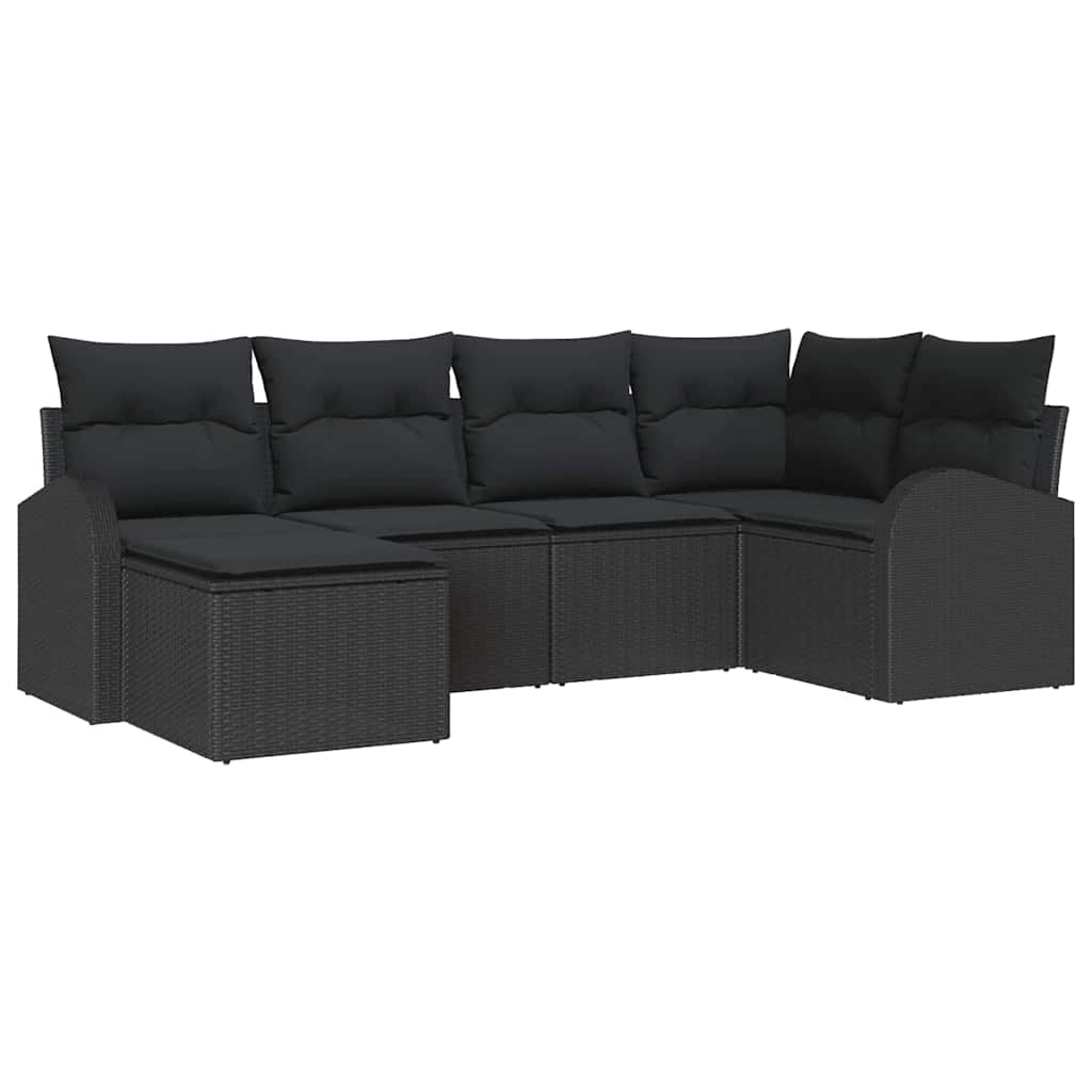 Set sofe 6 kom. Crna poliratan 234 x 124 x 85 cm