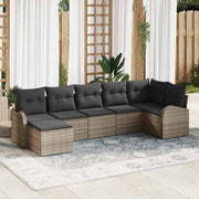 Set sofe 7 kom. Siva poliratan 289 x 124 x 85 cm