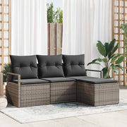 Set sofe 4 kom. Siva poliratan 175 x 117 x 85 cm