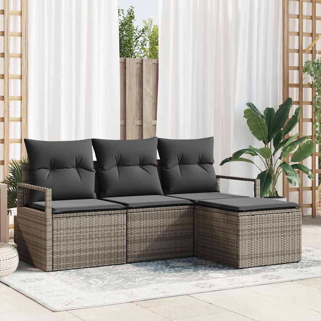 Set sofe 4 kom. Siva poliratan 175 x 117 x 85 cm