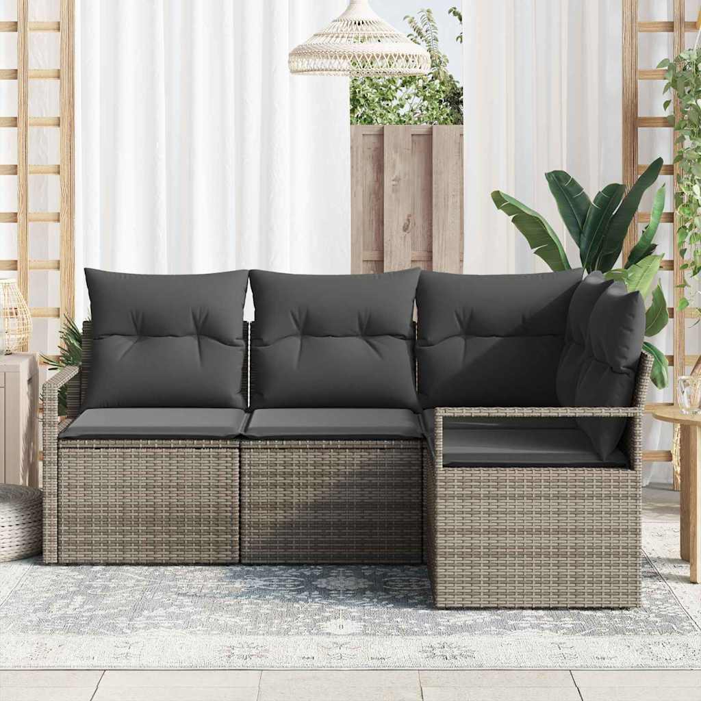 Set sofe 4 kom. Siva poliratan 177 x 122 x 85 cm