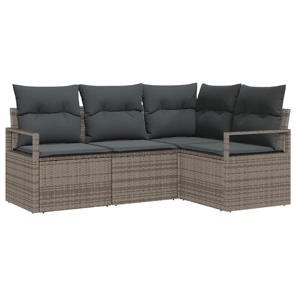 Set sofe 4 kom. Siva poliratan 177 x 122 x 85 cm