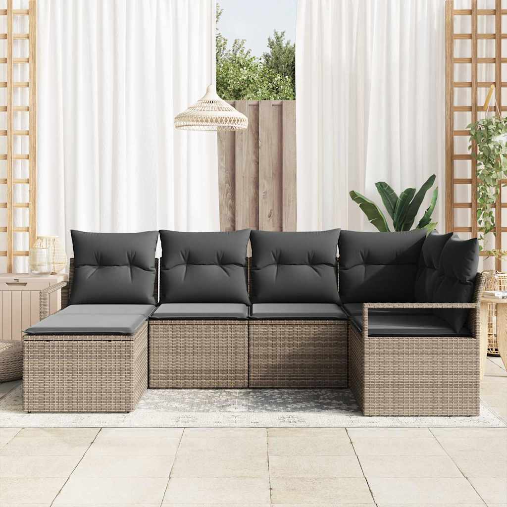 Set sofe 6 kom. Siva poliratan 232 x 122 x 85 cm