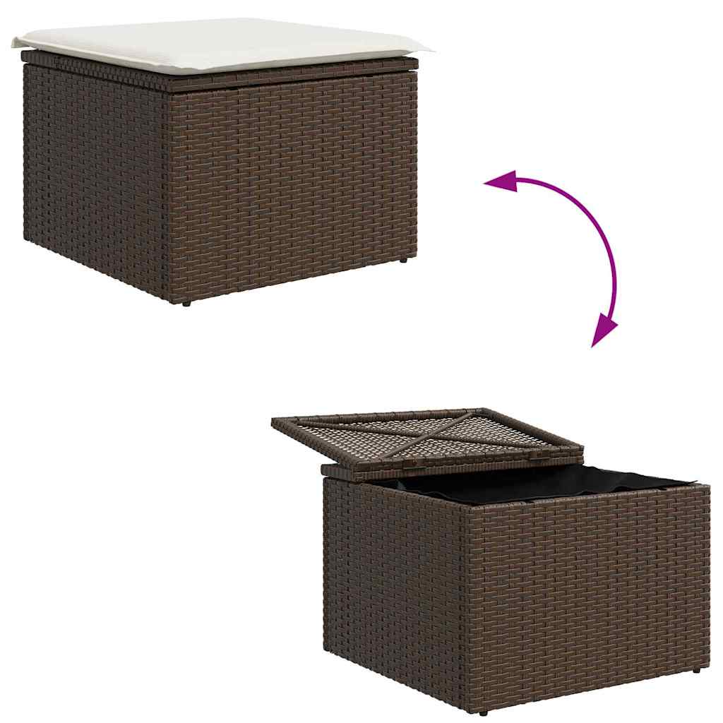 Set sofe s jastukom s pohranom 8 pcs Smeđa i krem poliratan