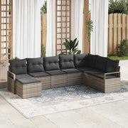 Set sofe 8 kom. Siva poliratan 287 x 177 x 85 cm