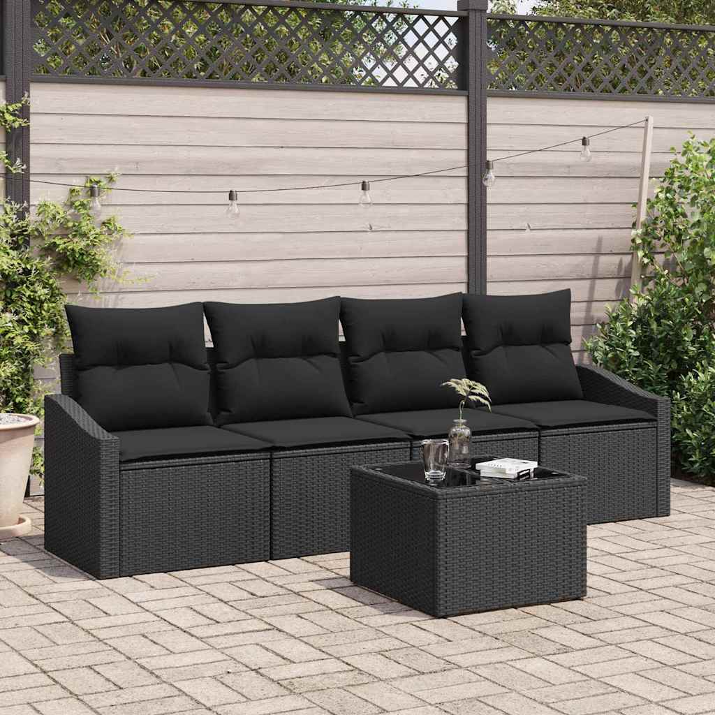 Set sofe 5 kom. Crna poliratan 55 x 55 x 37 cm