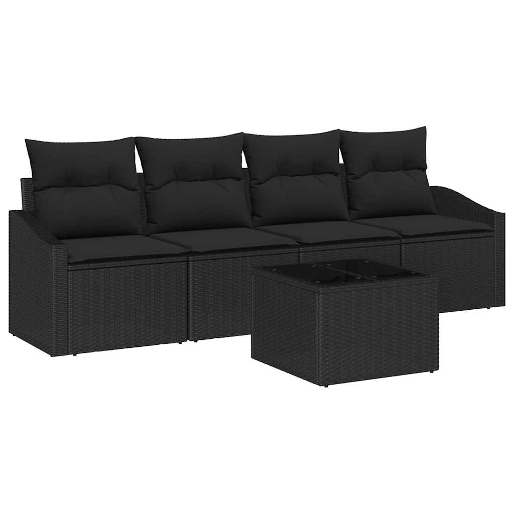Set sofe 5 kom. Crna poliratan 55 x 55 x 37 cm