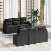 Set sofe 7 kom. Crna poliratan 55 x 55 x 37 cm