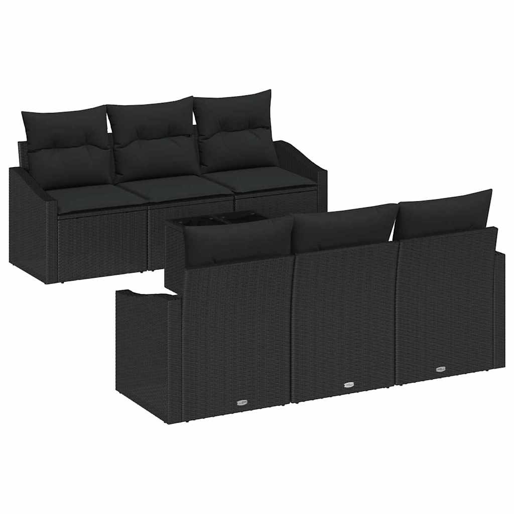 Set sofe 7 kom. Crna poliratan 55 x 55 x 37 cm