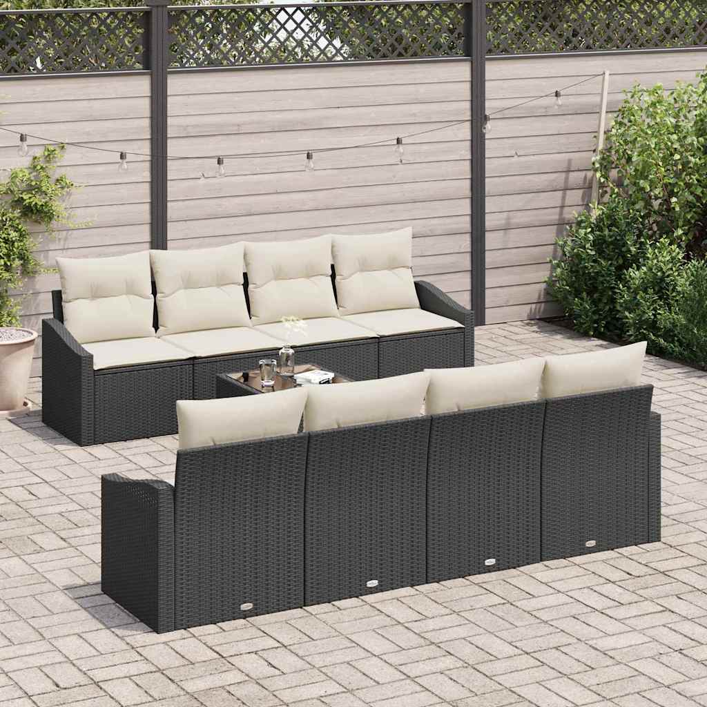 Set sofe 7 kom. Crna i Krema poliratan 55 x 55 x 37 cm