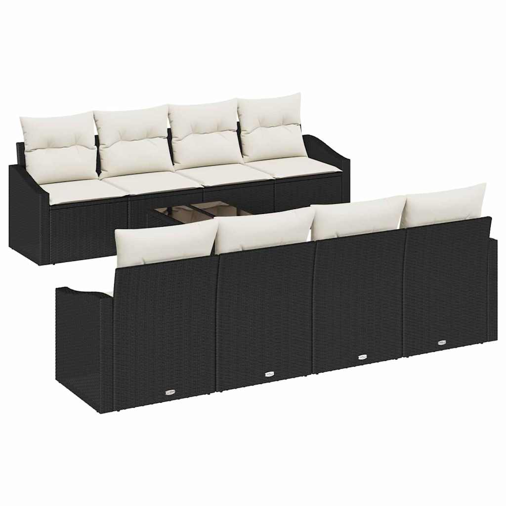 Set sofe 7 kom. Crna i Krema poliratan 55 x 55 x 37 cm