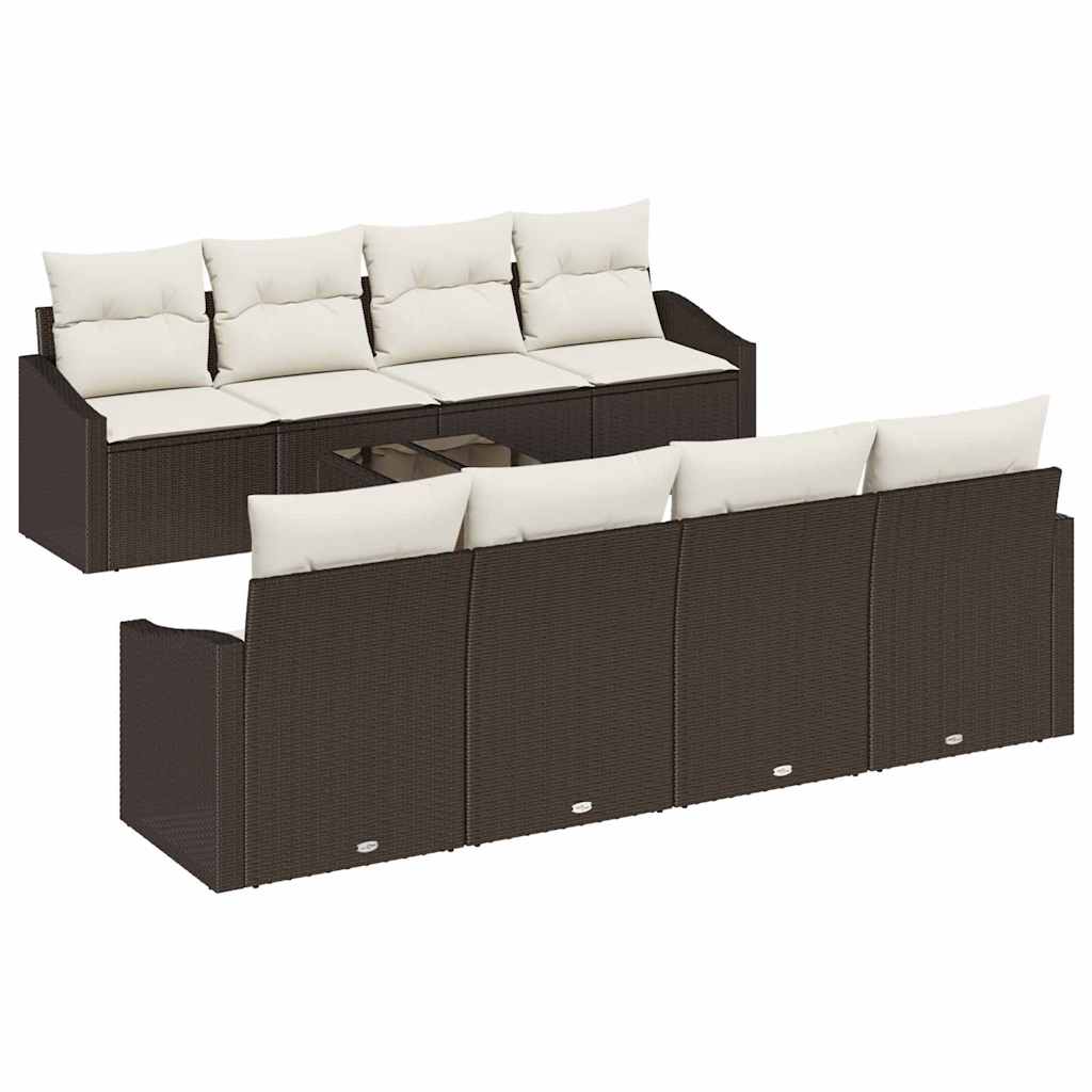 Set sofe 7 kom. Smeđa i krem poliratan 55 x 55 x 37 cm