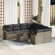 Set sofe 9 kom. Siva poliratan 233,5 x 234 x 85 cm