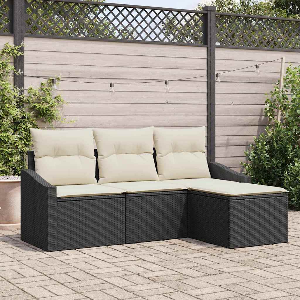 Set sofe 4 kom. Crna i Krema poliratan 178 x 117 x 85 cm