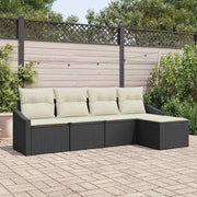 Set sofe 5 kom. Crna i Krema poliratan 233 x 117 x 85 cm