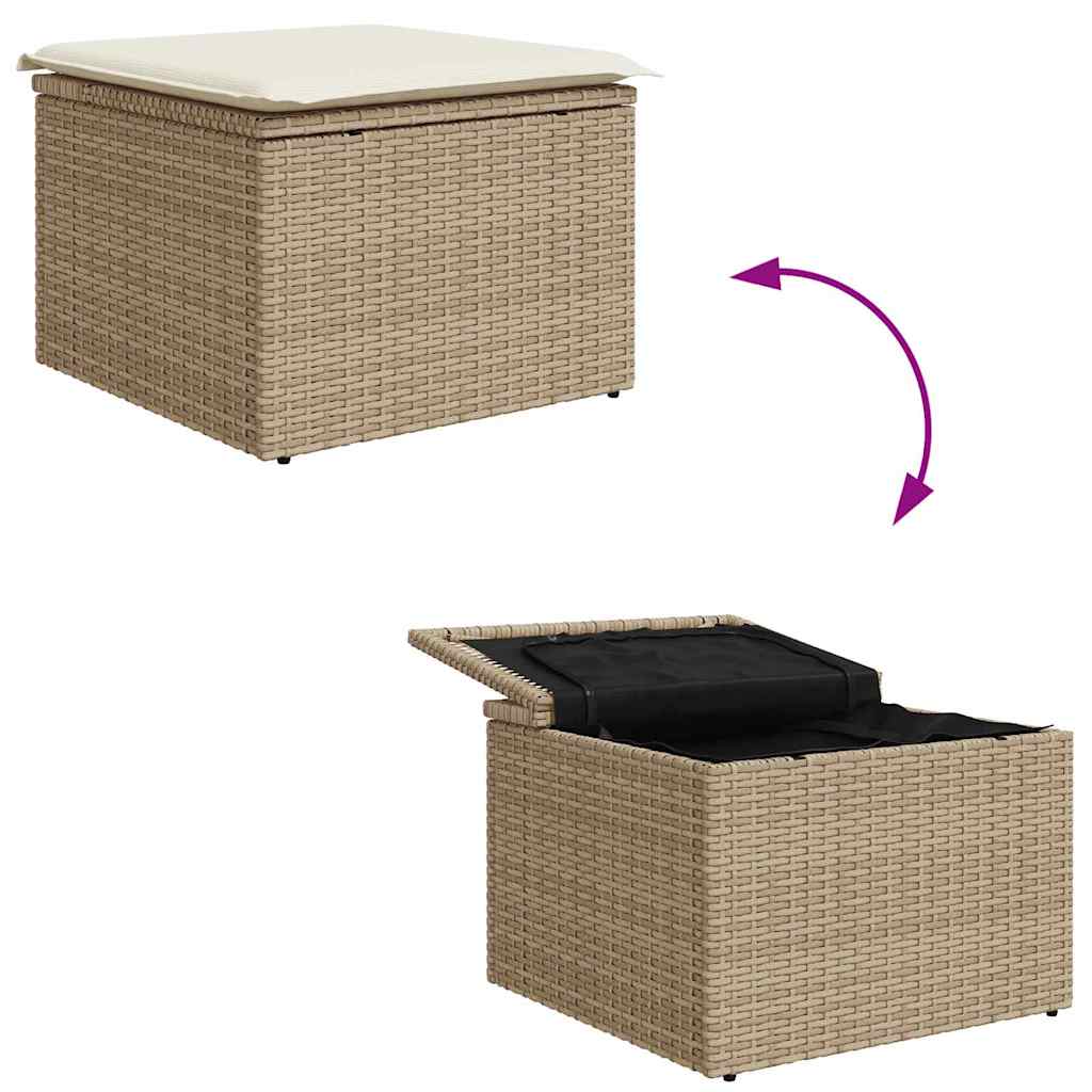 Set sofe 5 kom. Bež i krema poliratan 233 x 117 x 85 cm