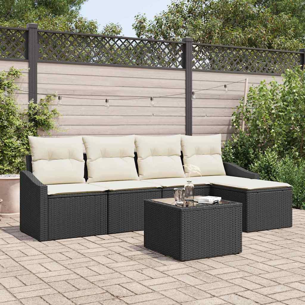 Set sofe 5 kom. Smeđa i krem poliratan 233 x 117 x 85 cm