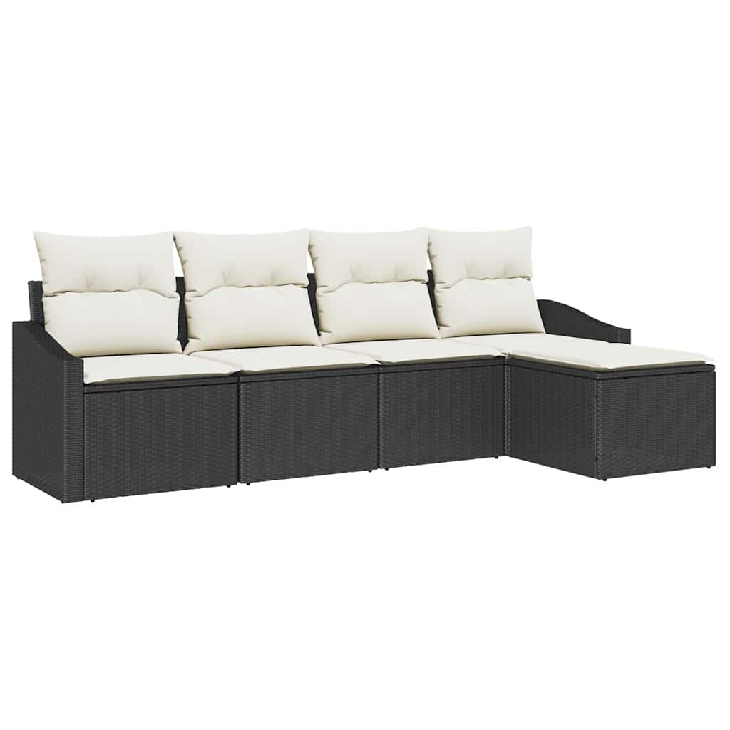 Set sofe 5 kom. Smeđa i krem poliratan 233 x 117 x 85 cm