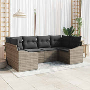 Sjedeća garnitura za vrt 6 kom. Siva poliratan 234 x 123.5 x 69 cm