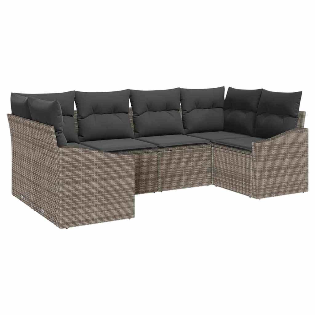 Sjedeća garnitura za vrt 6 kom. Siva poliratan 234 x 123.5 x 69 cm