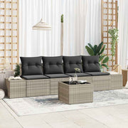 Sjedeća garnitura za vrt 5 kom. Svijetlo siva i tamno siva Svjetlosiva 294 x 62 x 85 cm