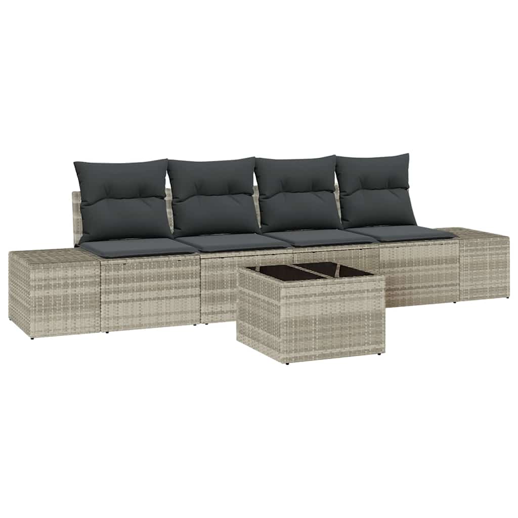 Sjedeća garnitura za vrt 5 kom. Svijetlo siva i tamno siva Svjetlosiva 294 x 62 x 85 cm