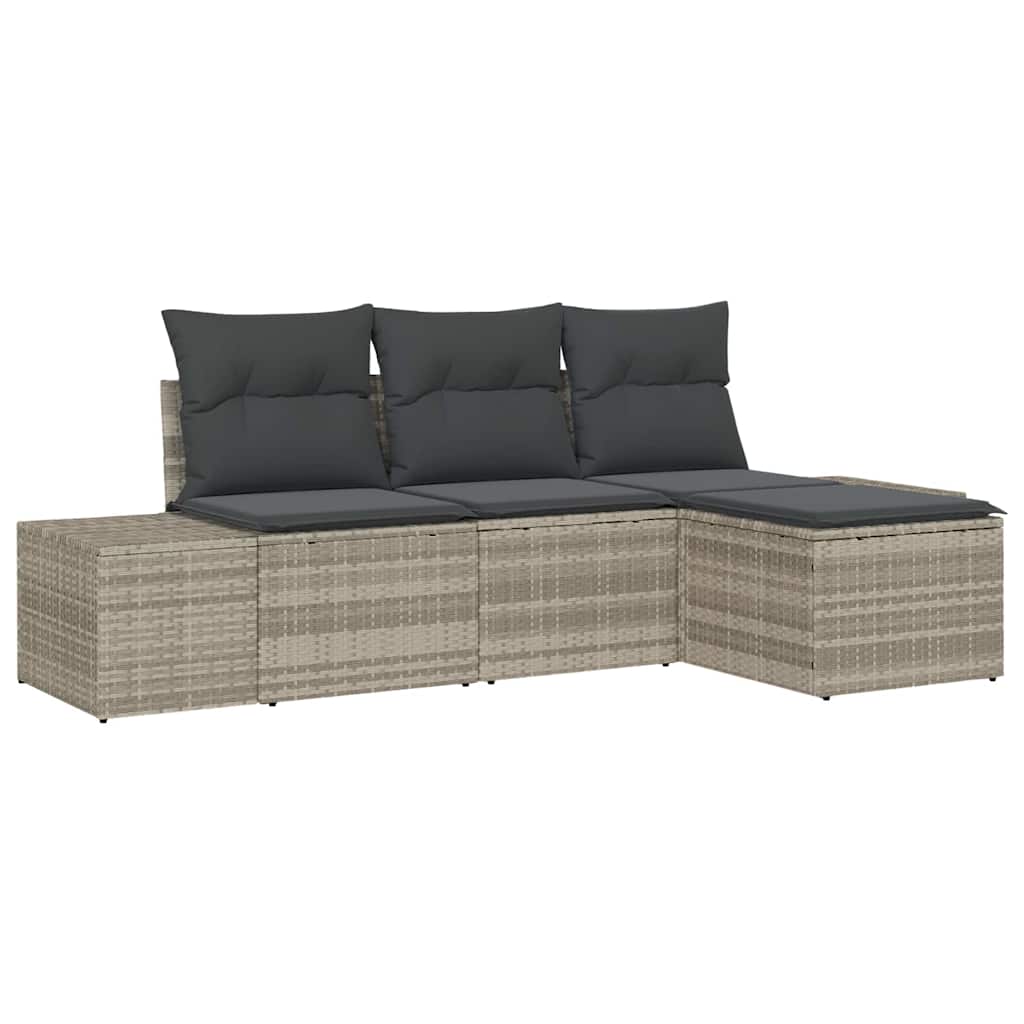 Sjedeća garnitura za vrt 4 kom. Svijetlo siva poliratan Svjetlosiva 239 x 62 x 85 cm