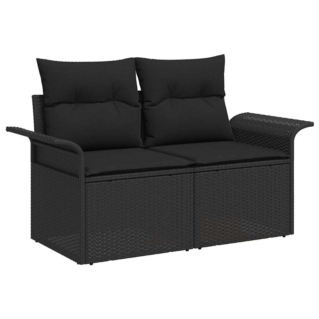 Sjedeća garnitura za vrt 6 kom. Crna poliratan 251 x 117 x 69 cm