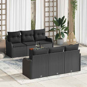Sjedeća garnitura za vrt 7 kom. Crna poliratan 176 x 62 x 69 cm