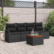 Sjedeća garnitura za vrt 5 kom. Crna poliratan 230 x 62 x 69 cm