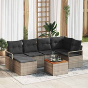 Sjedeća garnitura za vrt 7 kom. Siva poliratan 232 x 122 x 69 cm
