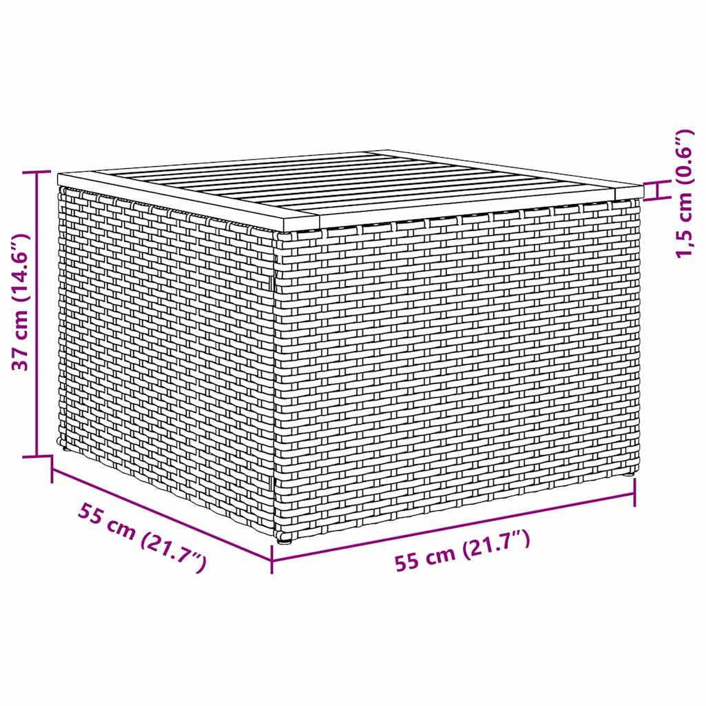 Sjedeća garnitura za vrt 6 kom. Bež i krema poliratan 123 x 62 x 69 cm