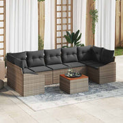 Sjedeća garnitura za vrt 8 kom. Siva poliratan 289 x 123,5 x 69 cm