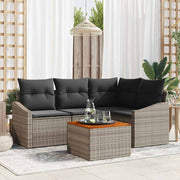 Sjedeća garnitura za vrt 5 kom. Siva poliratan 178,5 x 123,5 x 69 cm