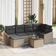 Sjedeća garnitura za vrt 7 kom. Siva poliratan 233,5 x 123,5 x 69 cm