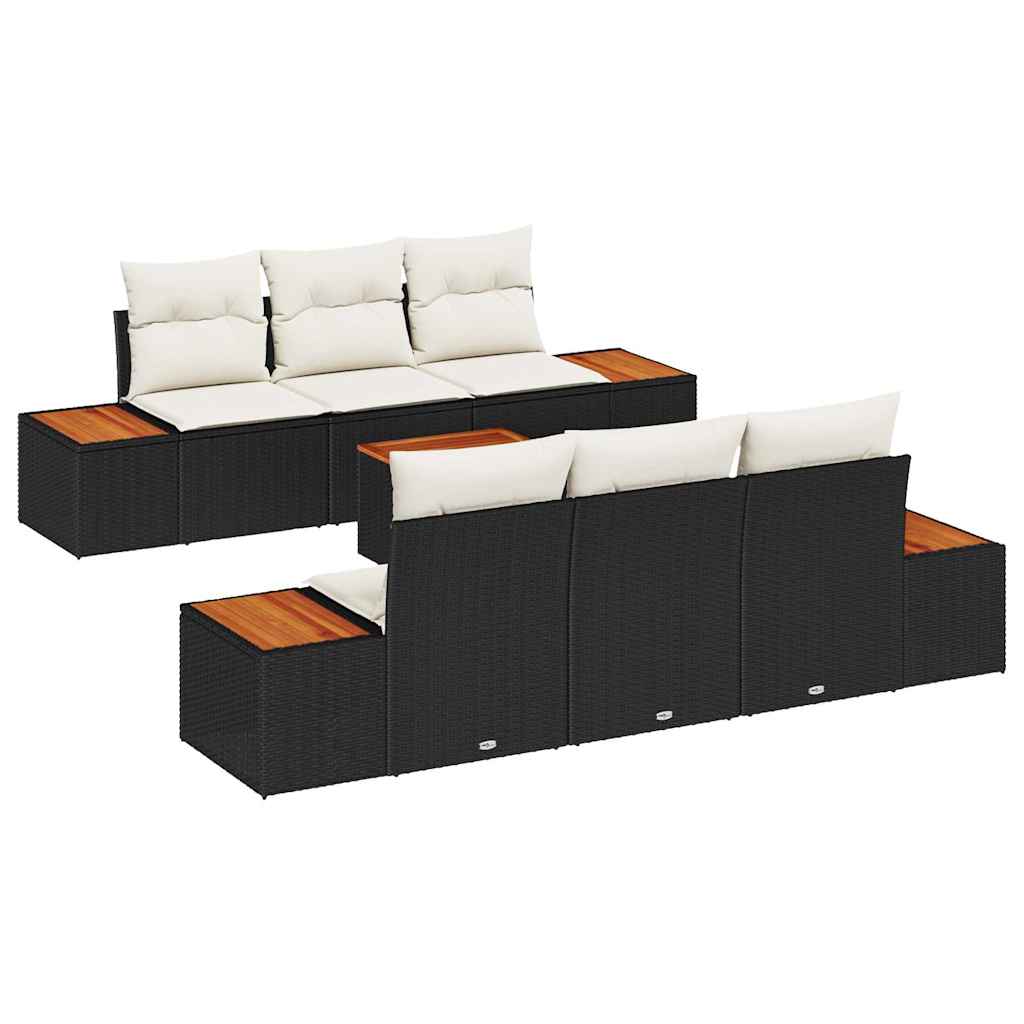 Sjedeća garnitura za vrt 7 kom. Crna Poli ratan 239 x 62 x 85 cm