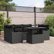 Sjedeća garnitura za vrt 7 kom. 6-Broj sjedala Crna Poli Ratan 234 x 122,5 x 85 cm