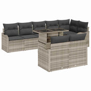 Sjedeća garnitura za vrt 9 kom. Svijetlo siva Poli Ratan Svjetlosiva 287,5 x 122,5 x 85 cm